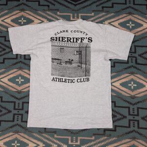 Vintage 90s Clark county sheriffs Athletic Club jail prison Shirt Men's Large